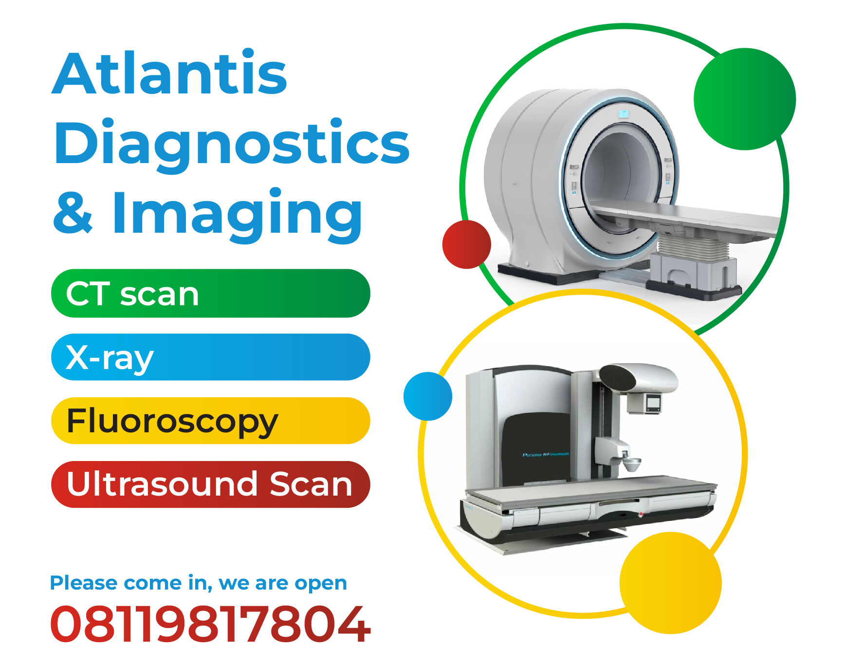 Atlantis Diagnostics & Imaging center lagos ctscan, xray, fluoroscopy, ultrasound